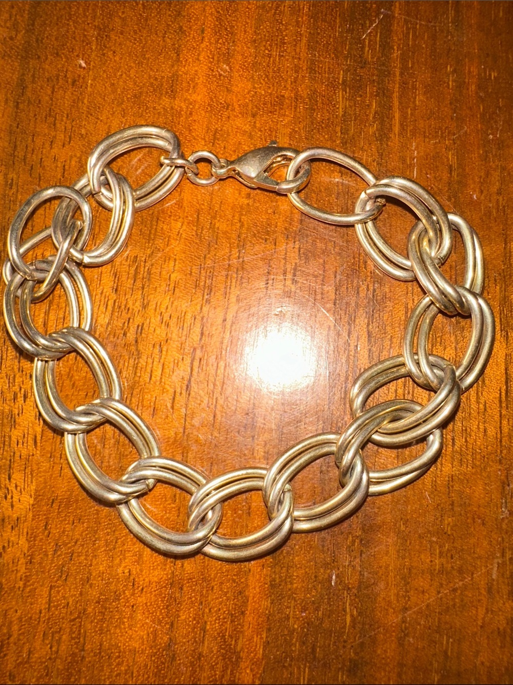 Gold Tone Large Link Bracelet